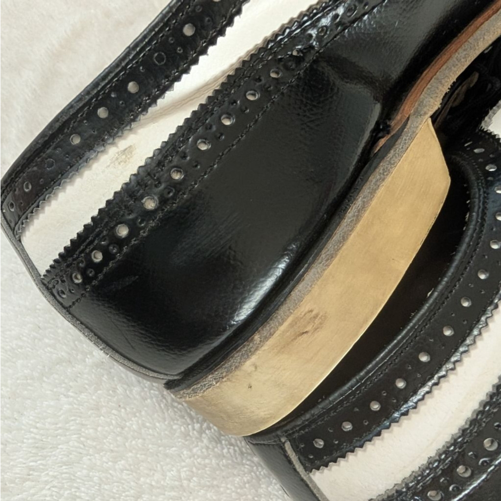 Hyde Vintage Black & White Wingtaill Bowling Oxfords Shoes - Size 8 - Picture 7 of 13